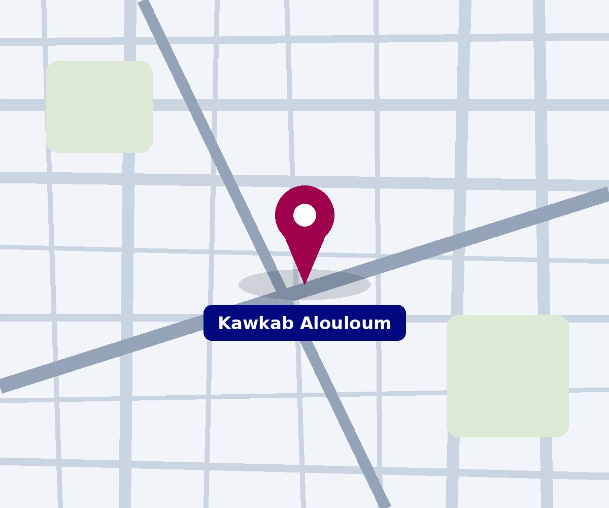 Plan d'accès au campus Kawkab Alouloum